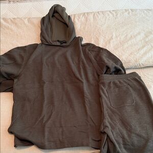 Cozy Olive Green Hoodie and Joggers shorts Set